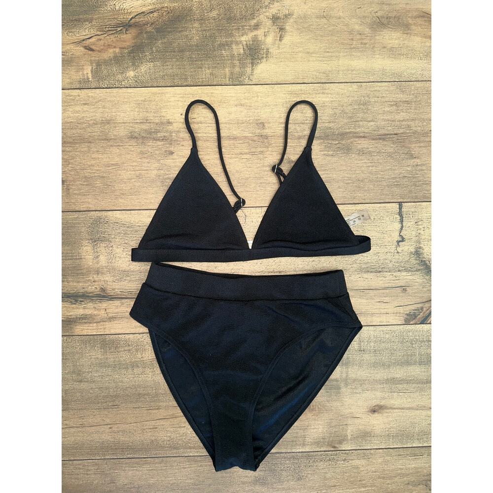 Black Triangle High Waisted Bikini - Medium